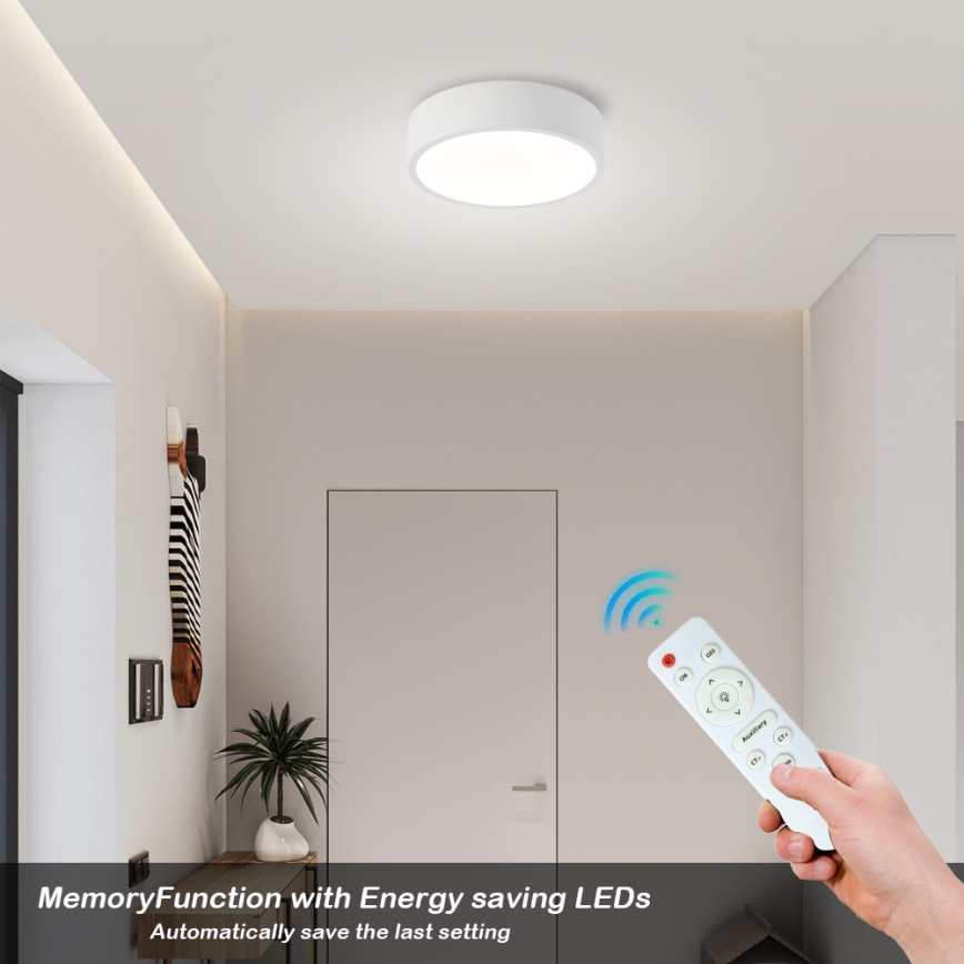 Brilagi - Dimmable LED ceiling light POOL LED/18W/230V 3000-6000K 20 cm white + remote control