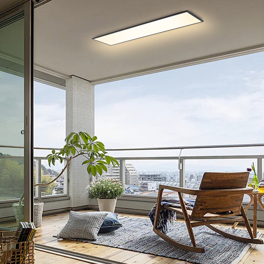 Brilagi - Dimmable SLIMFRAME LED ceiling light LED/58W/230V 120x30 cm 3000-6000K black + remote control