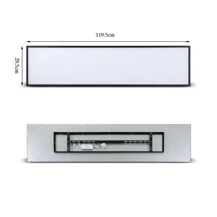 Brilagi - Dimmable SLIMFRAME LED ceiling light LED/58W/230V 120x30 cm 3000-6000K black + remote control
