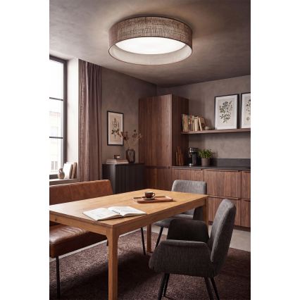 BRILAGI - VELVET SMARTIX Dimmable LED Ceiling Light LED/36W/230V 3000-6000K Ø 55 cm Brown Wi-Fi Tuya Beacon + Remote Control