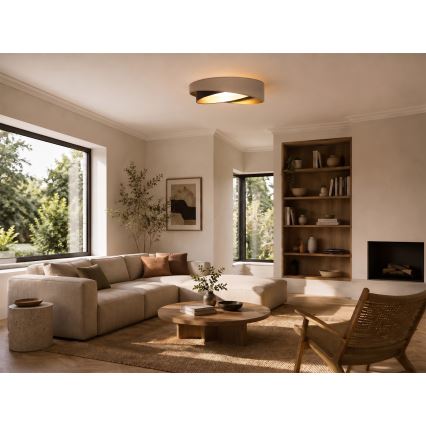 BRILAGI - Dimmable LED ceiling light VELVET TWIST LED/36W/230V 3000-6000K Ø 65 cm Wi-Fi Tuya Beacon beige/brown/gold + remote control