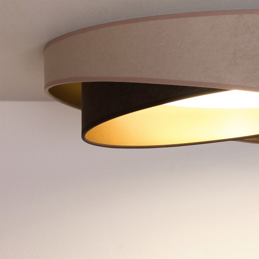 BRILAGI - Dimmable LED ceiling light VELVET TWIST LED/36W/230V 3000-6000K Ø 65 cm Wi-Fi Tuya Beacon beige/brown/gold + remote control