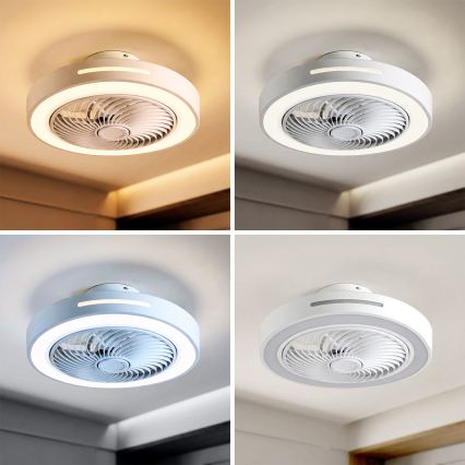 Brilagi - LED Dimmable Ceiling Light with Fan LED/38W/230V 3000-6500K 3000-6500K diam. 46 cm white + remote control