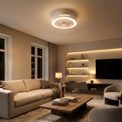 Brilagi - LED Dimmable Ceiling Light with Fan LED/38W/230V 3000-6500K 3000-6500K diam. 46 cm white + remote control