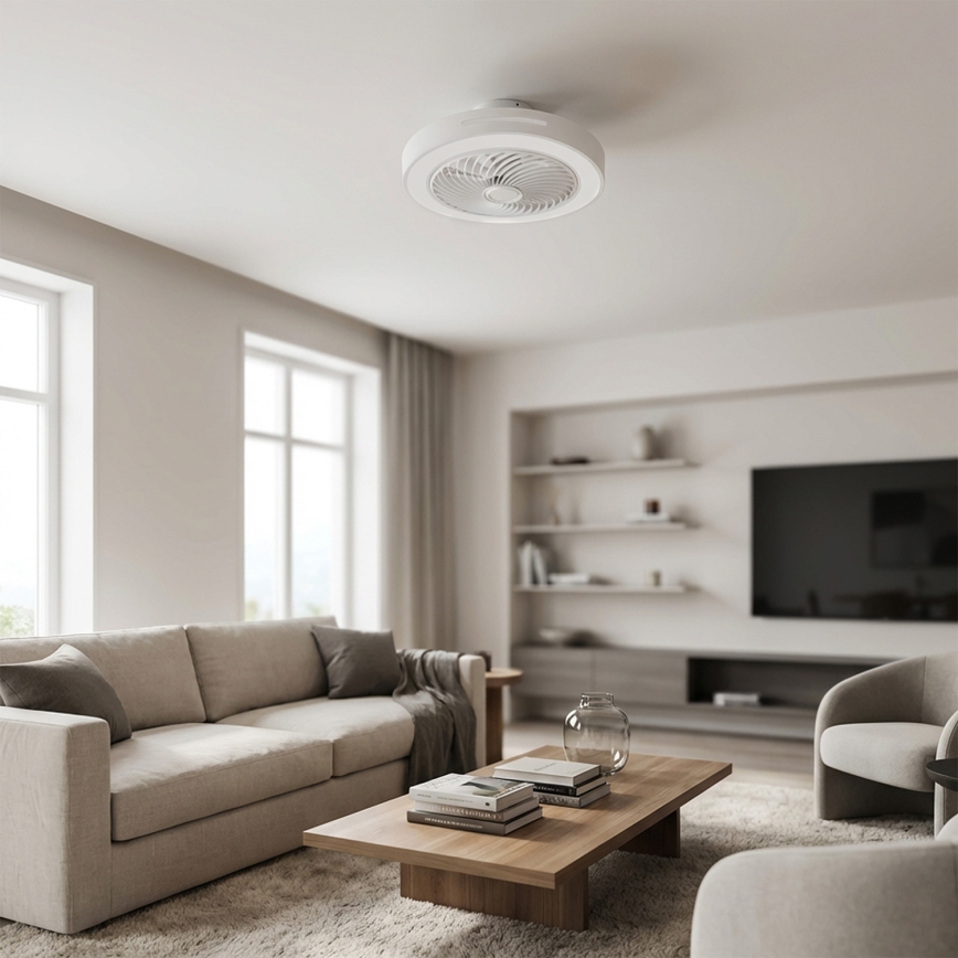 Brilagi - LED Dimmable Ceiling Light with Fan LED/38W/230V 3000-6500K 3000-6500K diam. 46 cm white + remote control