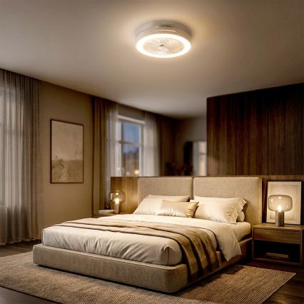 Brilagi - LED Dimmable Ceiling Light with Fan LED/38W/230V 3000-6500K 3000-6500K diam. 46 cm white + remote control