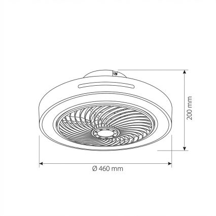 Brilagi - LED Dimmable Ceiling Light with Fan LED/38W/230V 3000-6500K 3000-6500K diam. 46 cm white + remote control