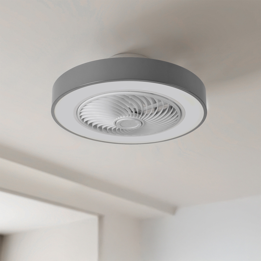 Brilagi - Dimmable LED ceiling light with integrated fan LED/38W/230V 3000-6500K Ø 50 cm gray + remote control