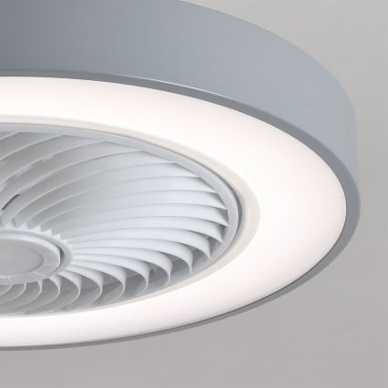 Brilagi - Dimmable LED ceiling light with integrated fan LED/38W/230V 3000-6500K Ø 50 cm gray + remote control