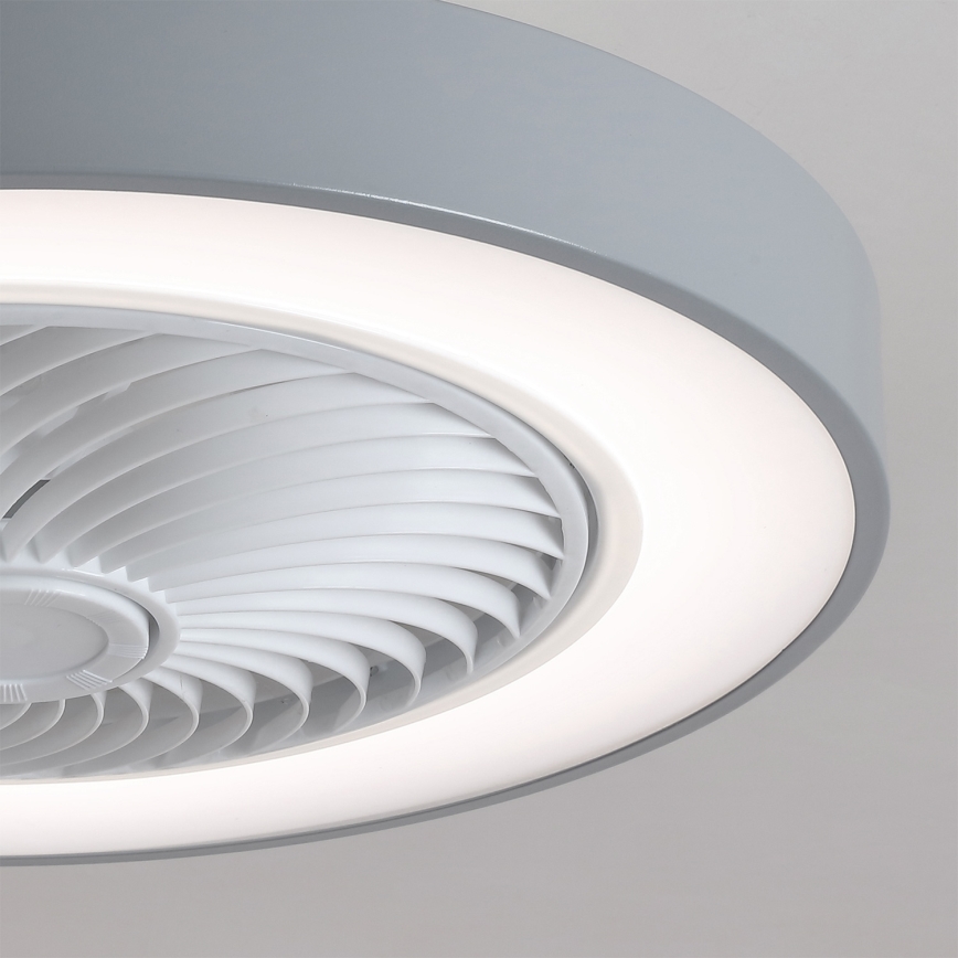 Brilagi - Dimmable LED ceiling light with integrated fan LED/38W/230V 3000-6500K Ø 50 cm gray + remote control