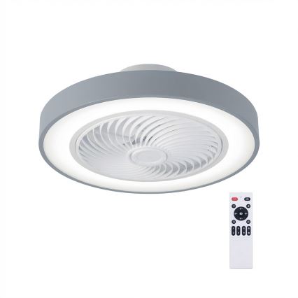 Brilagi - Dimmable LED ceiling light with integrated fan LED/38W/230V 3000-6500K Ø 50 cm gray + remote control