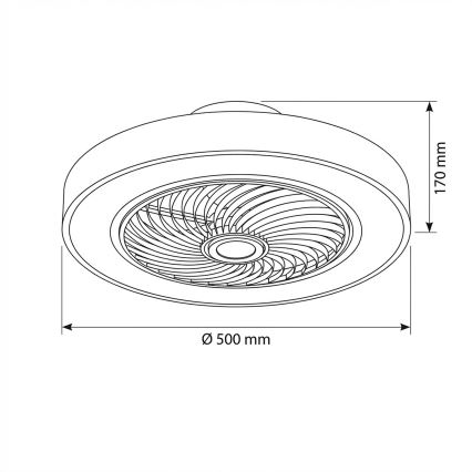 Brilagi - Dimmable LED ceiling light with integrated fan LED/38W/230V 3000-6500K Ø 50 cm gray + remote control
