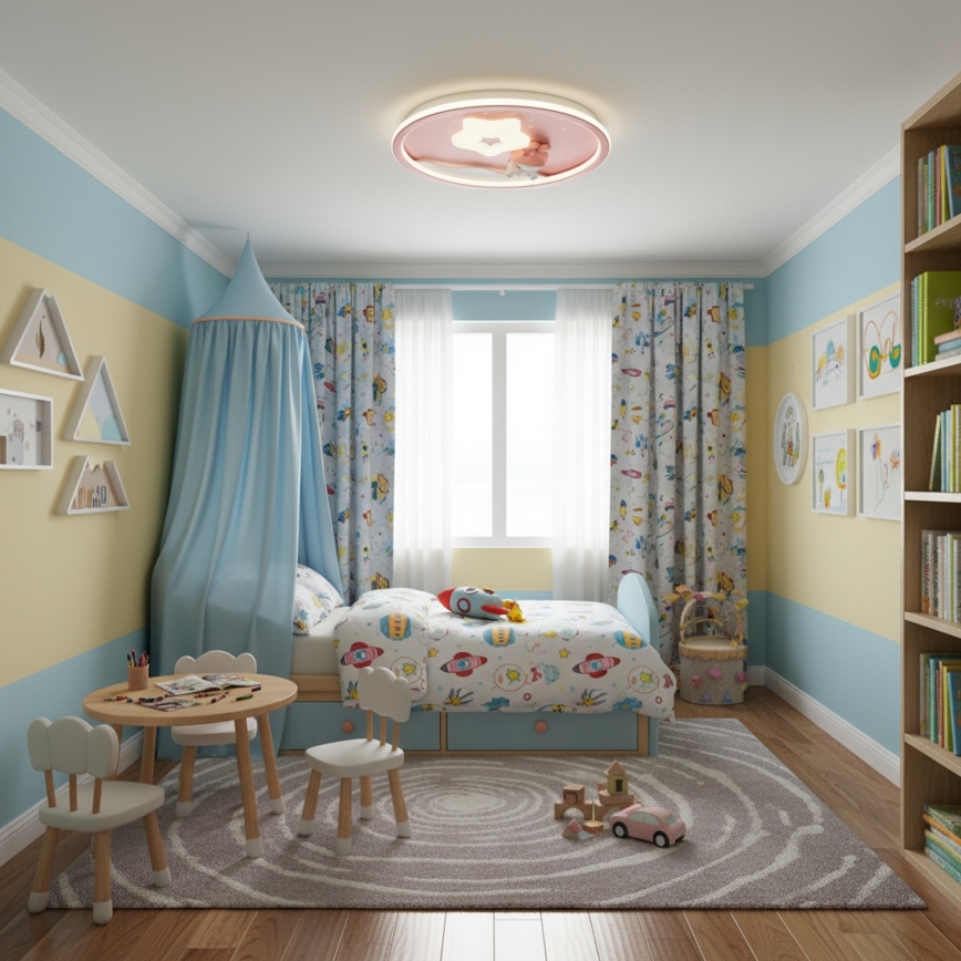 Brilagi - Dimmable LED Kids' Ceiling Light BUNNY LED/83W/230V 3000-6000K Ø49 cm + Remote Control