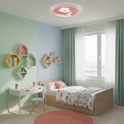 Brilagi - Dimmable LED Kids' Ceiling Light BUNNY LED/83W/230V 3000-6000K Ø49 cm + Remote Control