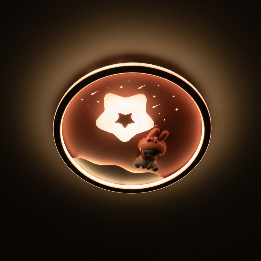 Brilagi - Dimmable LED Kids' Ceiling Light BUNNY LED/83W/230V 3000-6000K Ø49 cm + Remote Control