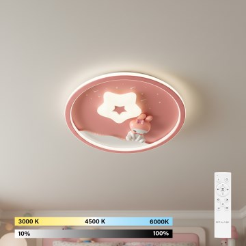 Brilagi - Dimmable LED Kids' Ceiling Light BUNNY LED/83W/230V 3000-6000K Ø49 cm + Remote Control