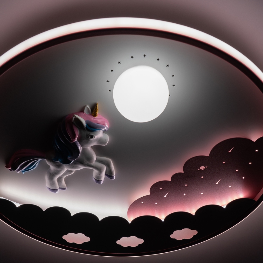 Brilagi - LED Dimmable Children's Ceiling Light UNICORN LED/68W/230V 3000-6000K Ø 49 cm + remote control