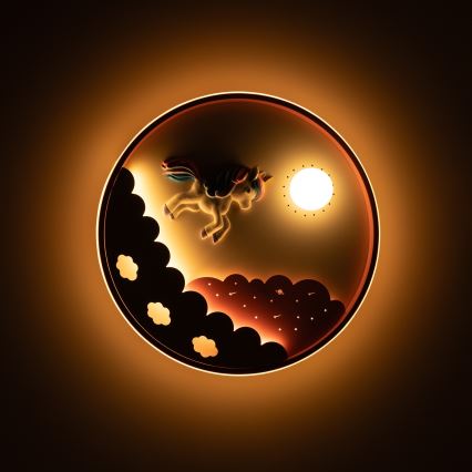 Brilagi - LED Dimmable Children's Ceiling Light UNICORN LED/68W/230V 3000-6000K Ø 49 cm + remote control