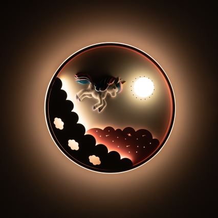 Brilagi - LED Dimmable Children's Ceiling Light UNICORN LED/68W/230V 3000-6000K Ø 49 cm + remote control