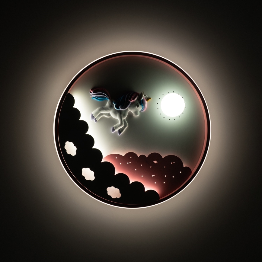 Brilagi - LED Dimmable Children's Ceiling Light UNICORN LED/68W/230V 3000-6000K Ø 49 cm + remote control