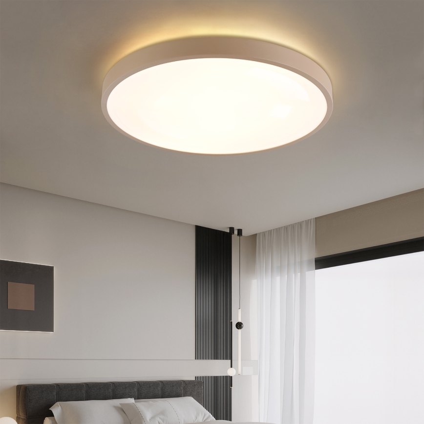 Brilagi - Dimmable LED Ceiling Light GLASS POOL DOUBLE LED/80W/230V 3000-6000K 60 cm Beige + Remote Control