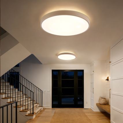 Brilagi - Dimmable LED Ceiling Light GLASS POOL DOUBLE LED/80W/230V 3000-6000K 60 cm Beige + Remote Control