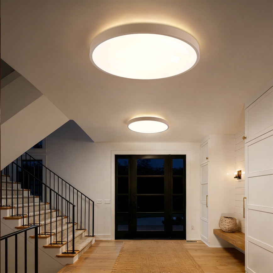 Brilagi - Dimmable LED Ceiling Light GLASS POOL DOUBLE LED/80W/230V 3000-6000K 60 cm Beige + Remote Control