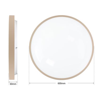 Brilagi - Dimmable LED Ceiling Light GLASS POOL DOUBLE LED/80W/230V 3000-6000K 60 cm Beige + Remote Control