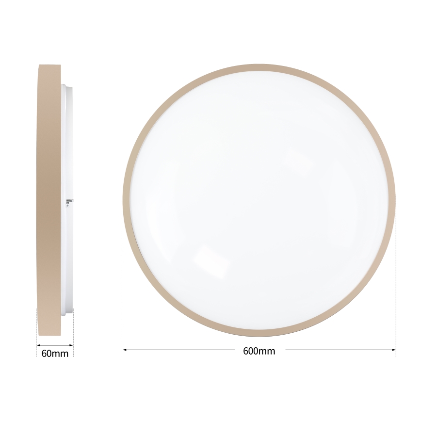 Brilagi - Dimmable LED Ceiling Light GLASS POOL DOUBLE LED/80W/230V 3000-6000K 60 cm Beige + Remote Control