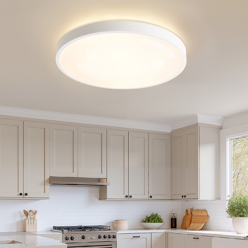 Brilagi - Dimmable LED ceiling light GLASS POOL DOUBLE LED/80W/230V 3000-6000K 60 cm white + remote control