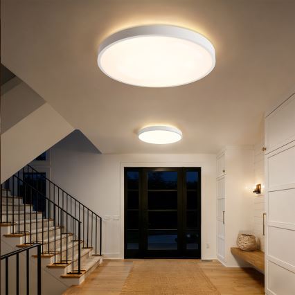 Brilagi - Dimmable LED ceiling light GLASS POOL DOUBLE LED/80W/230V 3000-6000K 60 cm white + remote control