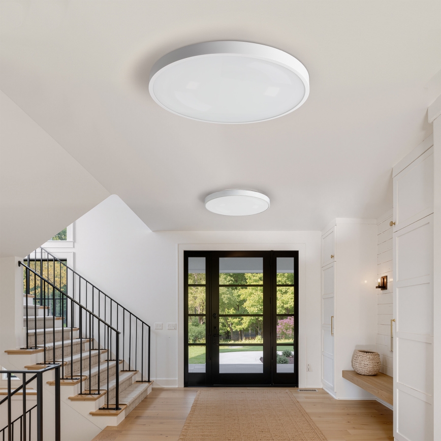 Brilagi - Dimmable LED ceiling light GLASS POOL DOUBLE LED/80W/230V 3000-6000K 60 cm white + remote control