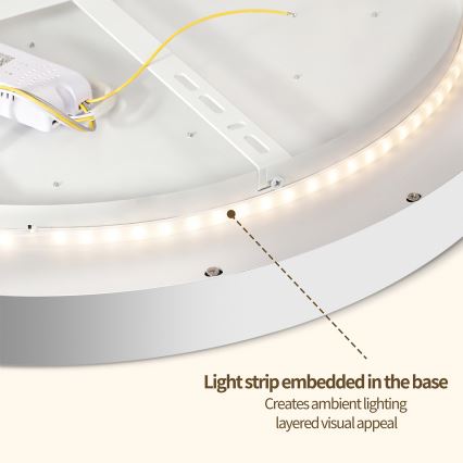 Brilagi - Dimmable LED ceiling light GLASS POOL DOUBLE LED/80W/230V 3000-6000K 60 cm white + remote control