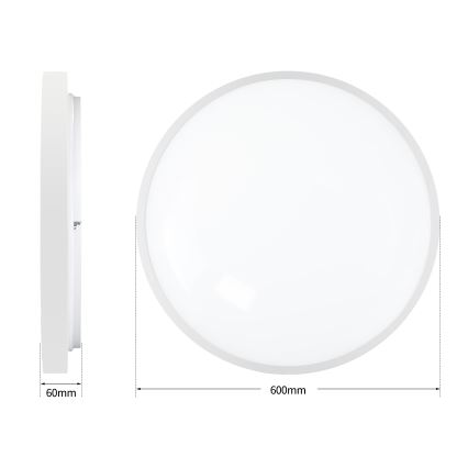 Brilagi - Dimmable LED ceiling light GLASS POOL DOUBLE LED/80W/230V 3000-6000K 60 cm white + remote control