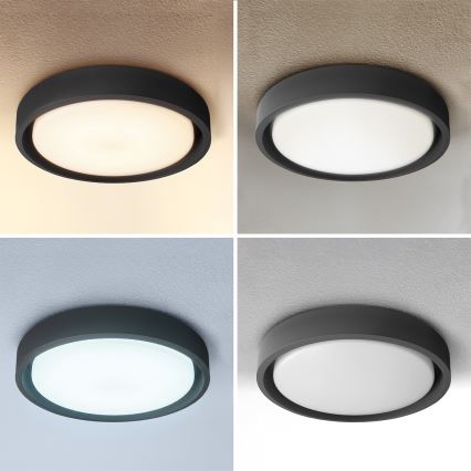 Brilagi - MATTEO LED Dimmable Ceiling Light LED/48W/230V 3000-6500K Ø41 cm Black + Remote Control