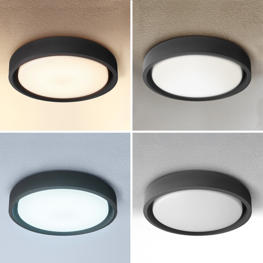 Brilagi - MATTEO LED Dimmable Ceiling Light LED/48W/230V 3000-6500K Ø41 cm Black + Remote Control