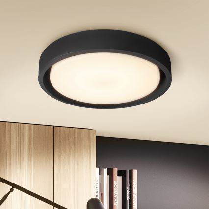 Brilagi - MATTEO LED Dimmable Ceiling Light LED/48W/230V 3000-6500K Ø41 cm Black + Remote Control