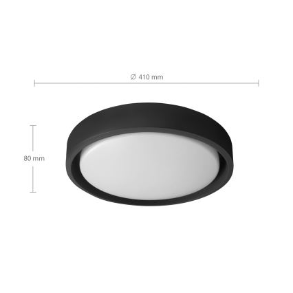 Brilagi - MATTEO LED Dimmable Ceiling Light LED/48W/230V 3000-6500K Ø41 cm Black + Remote Control