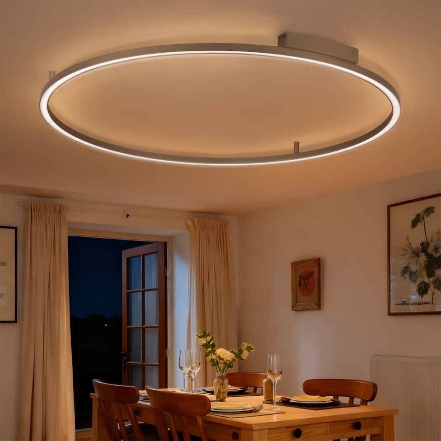 Brilagi - PORTOFINO Dimmable LED Ceiling Light, 85W, 230V, 3000–6000K, Ø 120 cm, Beige + Remote Control