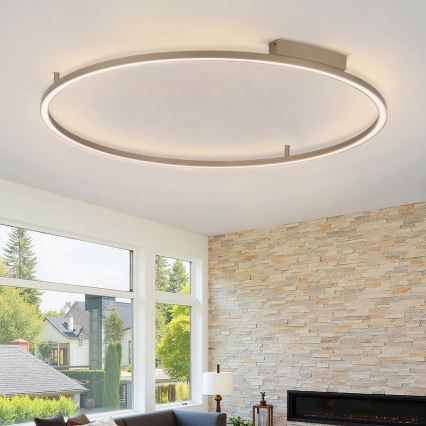 Brilagi - PORTOFINO Dimmable LED Ceiling Light, 85W, 230V, 3000–6000K, Ø 120 cm, Beige + Remote Control