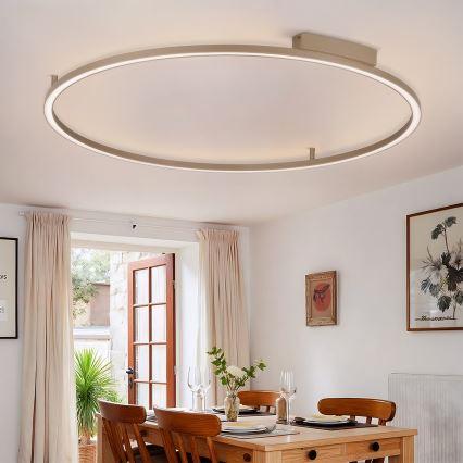 Brilagi - PORTOFINO Dimmable LED Ceiling Light, 85W, 230V, 3000–6000K, Ø 120 cm, Beige + Remote Control