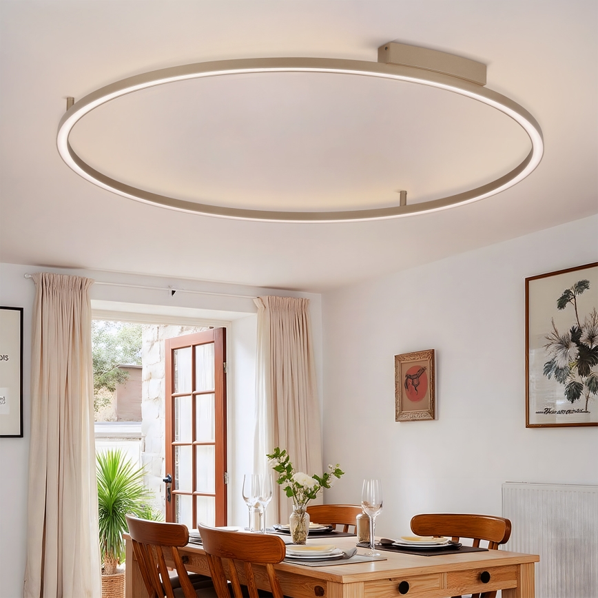 Brilagi - PORTOFINO Dimmable LED Ceiling Light, 85W, 230V, 3000–6000K, Ø 120 cm, Beige + Remote Control