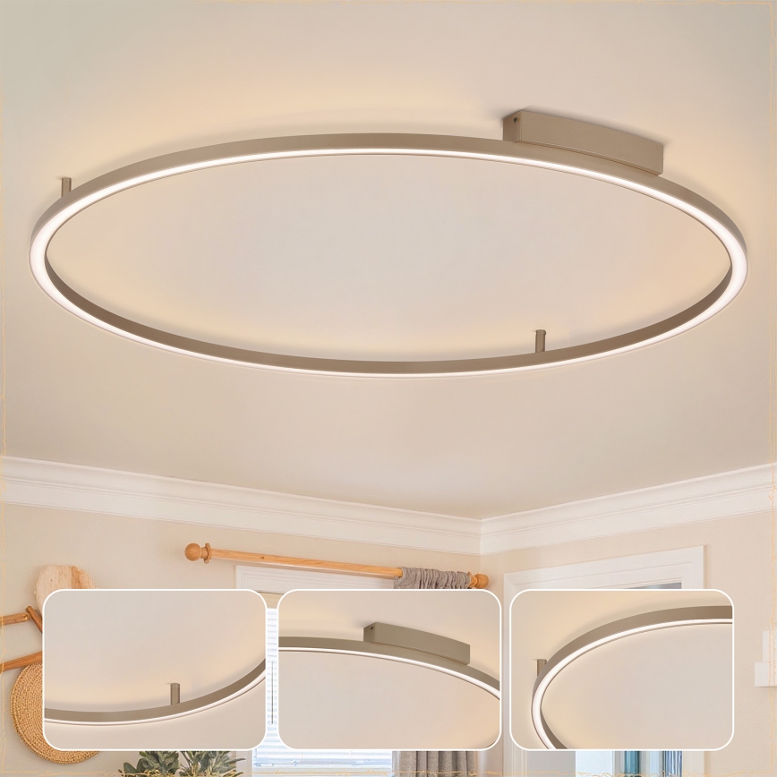 Brilagi - PORTOFINO Dimmable LED Ceiling Light, 85W, 230V, 3000–6000K, Ø 120 cm, Beige + Remote Control
