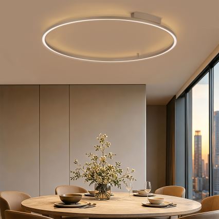 Brilagi - PORTOFINO Dimmable LED Ceiling Light, 85W, 230V, 3000–6000K, Ø 120 cm, Beige + Remote Control