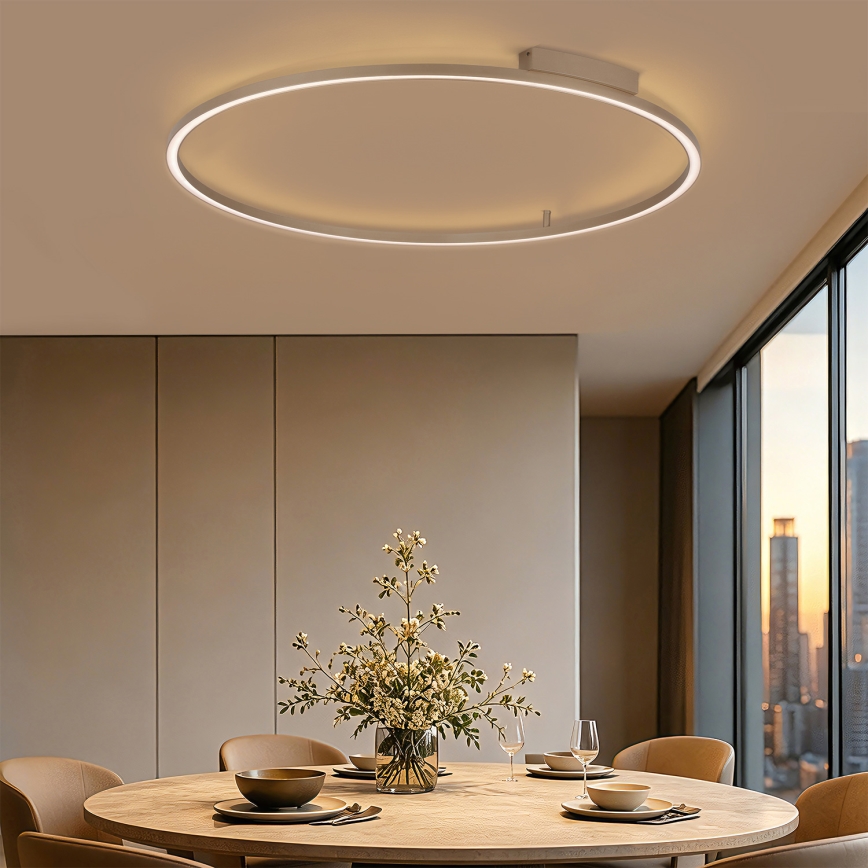Brilagi - PORTOFINO Dimmable LED Ceiling Light, 85W, 230V, 3000–6000K, Ø 120 cm, Beige + Remote Control