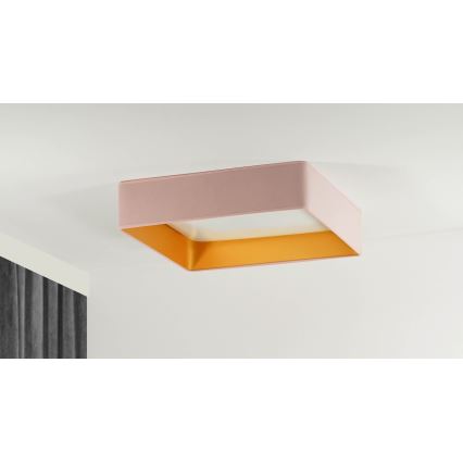 Brilagi - VELVET SQUARE LED Dimmable Ceiling Light LED/24W/230V 43x43 cm 3000/4000/6500K + Remote Control Pink