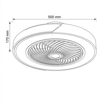 Brilagi - Dimmable LED Ceiling Light with Fan, 38W/230V, 3000–6500K, Ø 50 cm, Gold/Oak + Remote Control