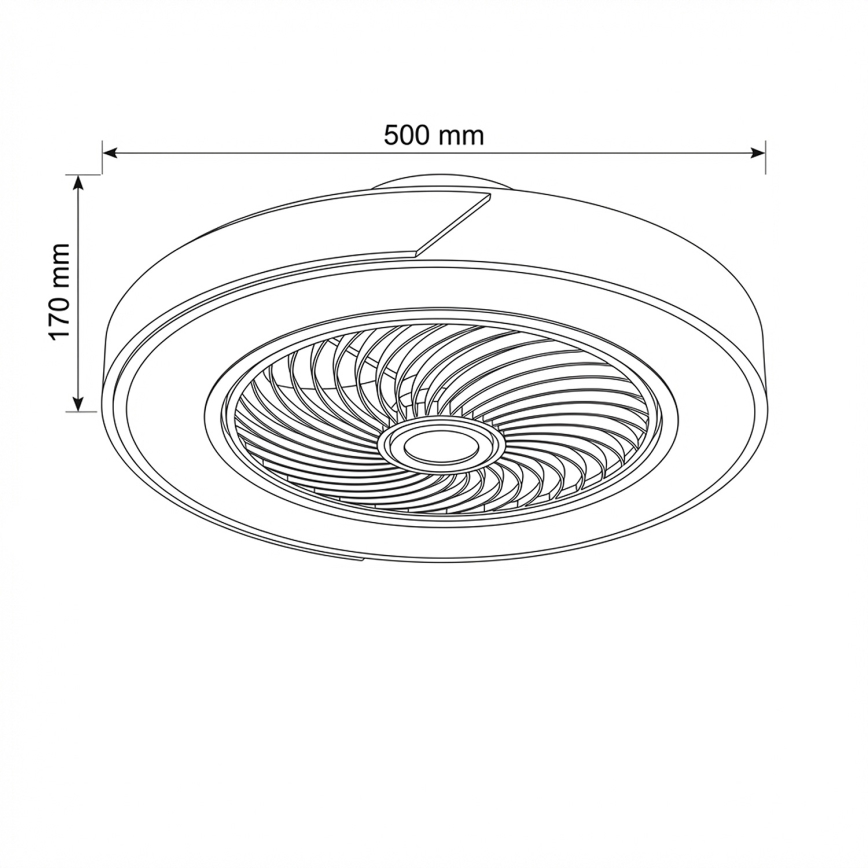 Brilagi - Dimmable LED Ceiling Light with Fan, 38W/230V, 3000–6500K, Ø 50 cm, Gold/Oak + Remote Control
