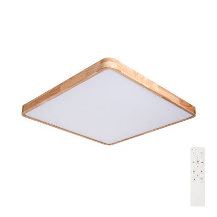 BRILAGI - WOODLINE SQUARE LED Dimmable Ceiling Light 100W/230V 3000–6000K Oak 80x80 cm + Remote Control