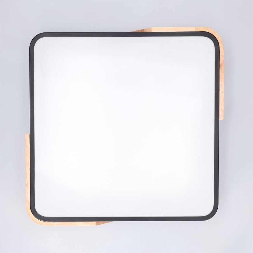 Brilagi - Dimmable LED Ceiling Light PILANA LED/48W/230V 3000-6500K Oak/Black 42x42 cm + Remote Control